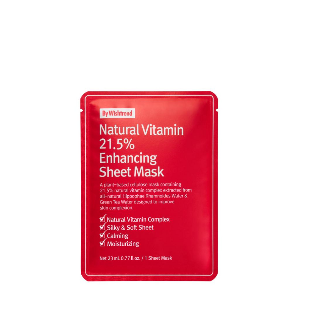 Natural Vitamin 21.5% Enhancing Sheet Mask 23ml - By Wishtrend Malaysia