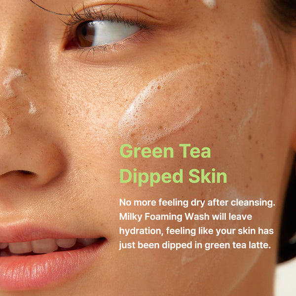Green Tea & Enzyme Milky Foaming Wash 140ml - By Wishtrend Malaysia