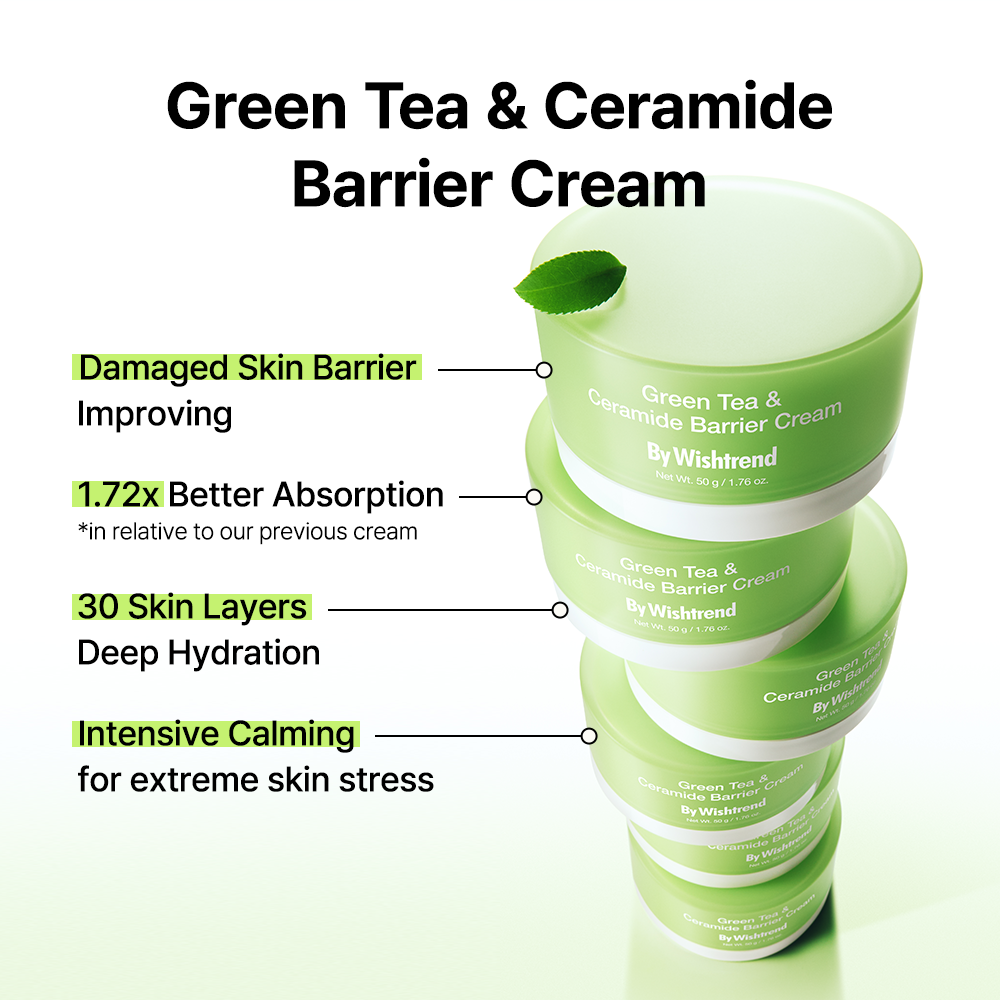 Green Tea & Ceramide Barrier Cream 50g - By Wishtrend Malaysia