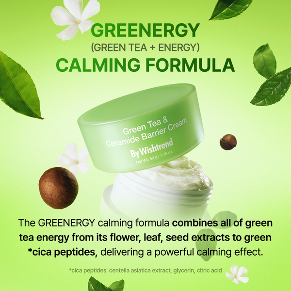 Green Tea & Ceramide Barrier Cream 50g - By Wishtrend Malaysia