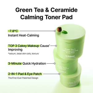 Green Tea & Ceramide Calming Toner Pad 190ml 70 pads - By Wishtrend Malaysia