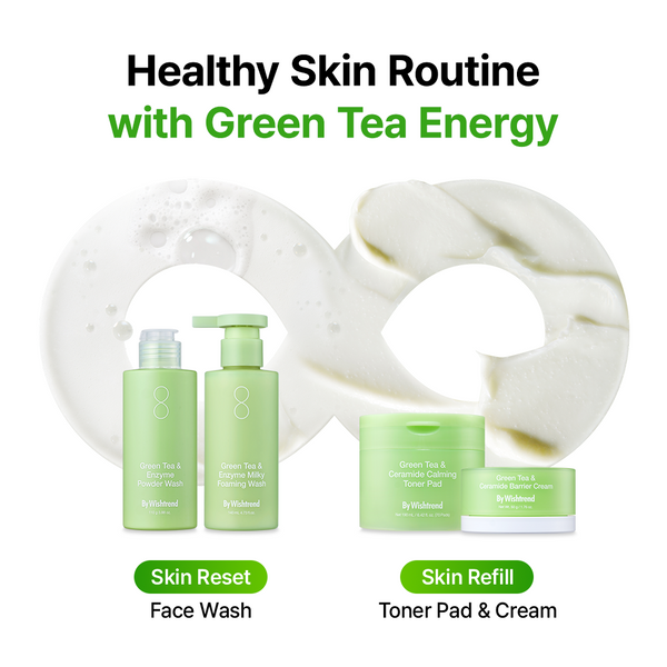 Green Tea & Ceramide Calming Toner Pad 190ml 70 pads - By Wishtrend Malaysia